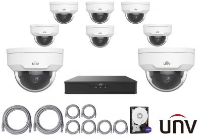 4MPx IP kamerový set UNIVIEW 8+1 (dome)