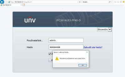 Obnova hesla pre Uniview zariadenie cez EZCloud