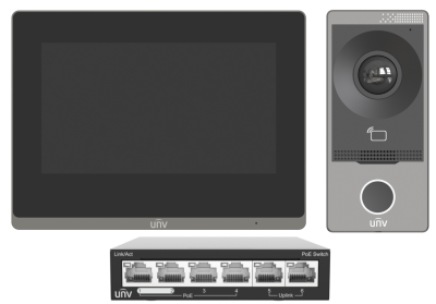 KIT/201S/372S/NSW2020 - Set IP videovrátnika Uniview s PoE switchom